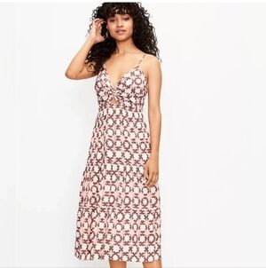 NWOT LOFT Sunwashed Floral Twist Tiered Midi Dress Size 10Petite